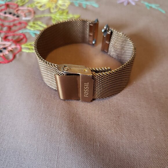FOSSIL Rose gold mesh watch strap. Band 18mm - Picture 1 of 6